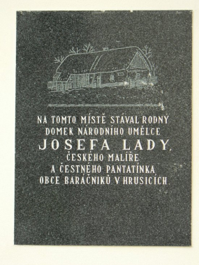 Pamětní deska Josefa Lady v Hrusicích