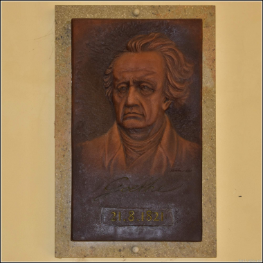 Pamětní deska Johanna Wolfganga von Goetha v Teplé 