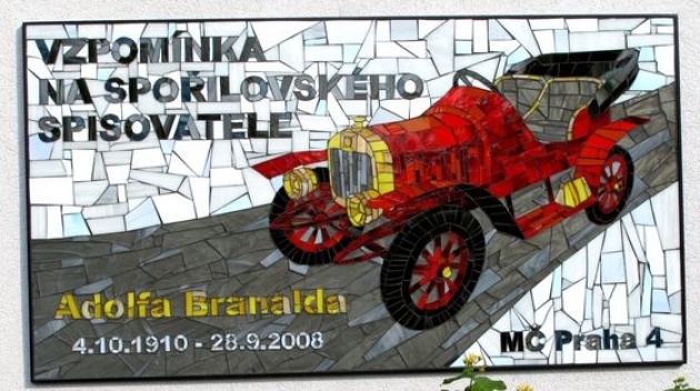 Pamětní deska-mozaika Adolfa Branalda v Praze
