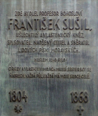 Pamětní deska Františka Sušila v Brně /I