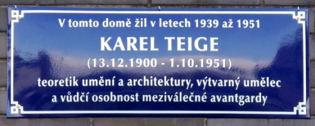 Pamětní deska Karla Teigeho v Praze