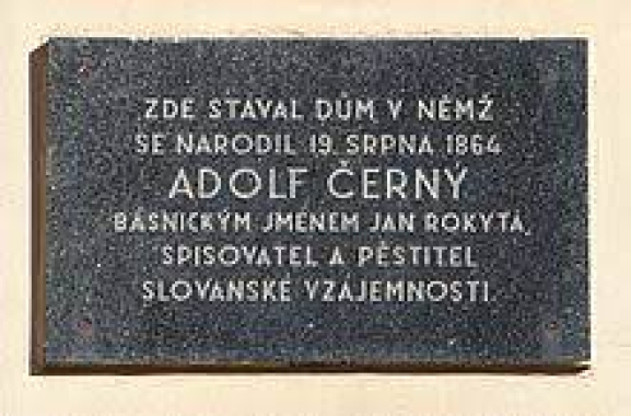 Pamětní deska Jana Rokyty (Adolfa Černého) v Hradci Králové