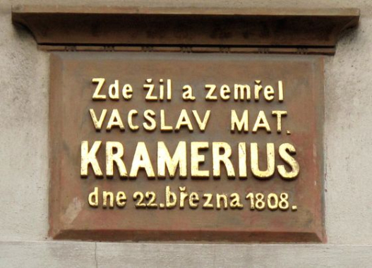 Pamětní deska Václava Matěje Krameria v Praze
