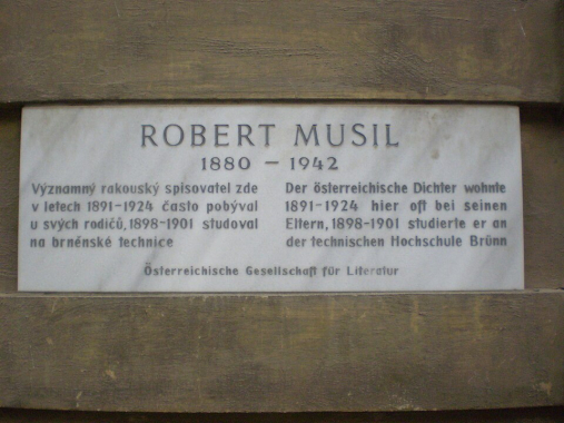 Pamětní deska Roberta Musila v Brně