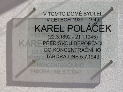 Pamětní deska Karla Poláčka v Praze ve Vršovicích