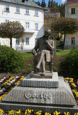 Pomník Johanna Wolfganga von Goetha v Mariánských  Lázních