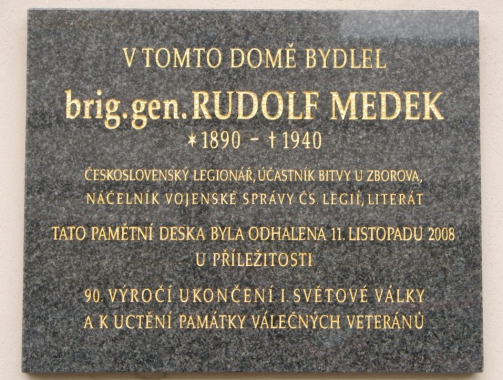 Pamětní deska Rudolfa Medka v Praze
