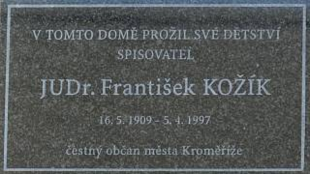Pamětní deska Františka Kožíka v Kroměříži