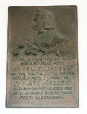 Pamětní deska Pavla Stránského ze Záp v Litoměřicích