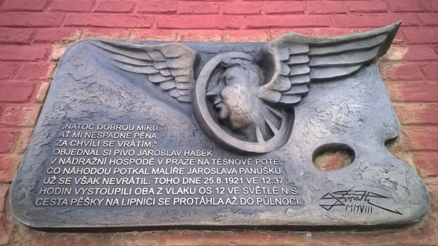 Pamětní deska Jaroslava Haška ve Světlé nad Sázavou