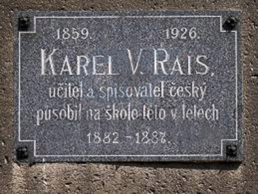 Pamětní deska Karla Václava Raise v Hlinsku  